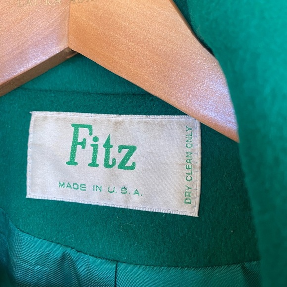 FITZ vintage wool womens peacoat kelly green union rare classy preppy 60s sz 8 - Picture 3 of 16